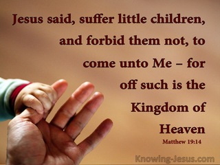 Matthew 19:14 Suffer Little Children To Come Unto Me (brown)